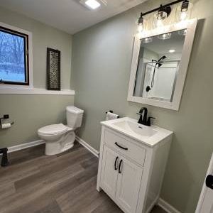 Bathroom Cabinet and Flooring Installation