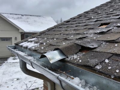 Winter Roof Hail Damage Repair